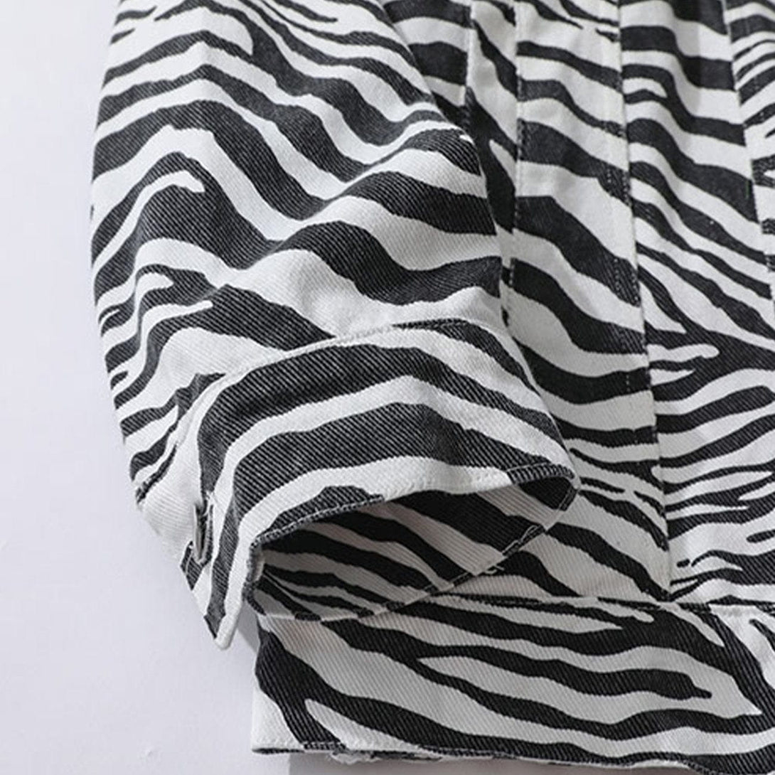 Lacezy - Zebra Pattern Jacket- Streetwear Fashion - lacezy.com