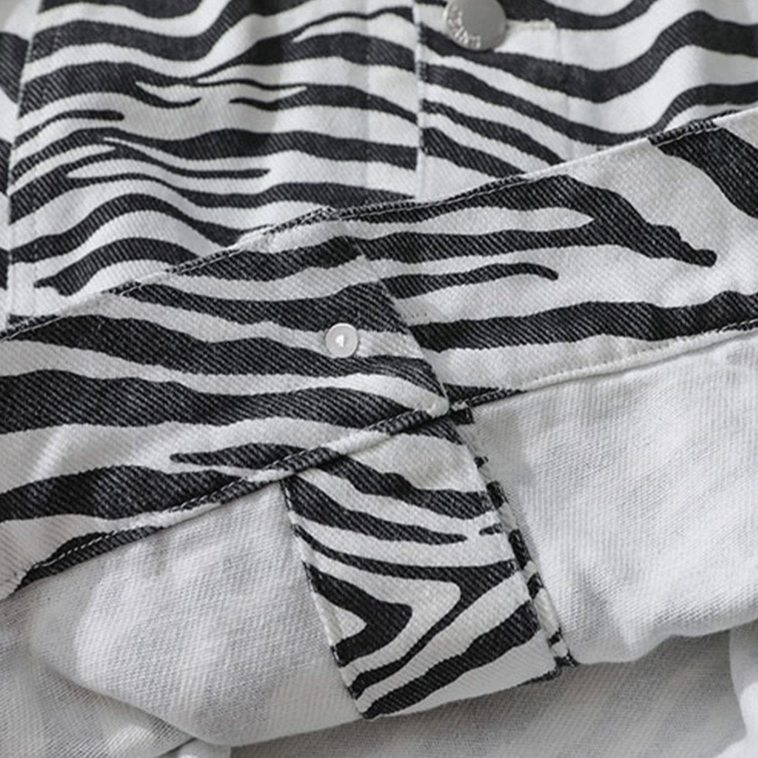 Lacezy - Zebra Pattern Jacket- Streetwear Fashion - lacezy.com