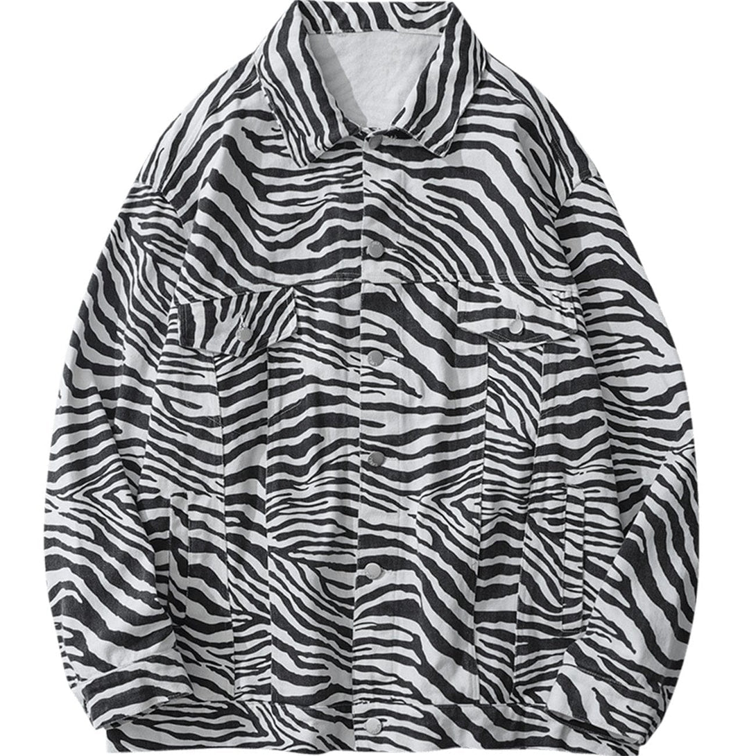 Lacezy - Zebra Pattern Jacket- Streetwear Fashion - lacezy.com