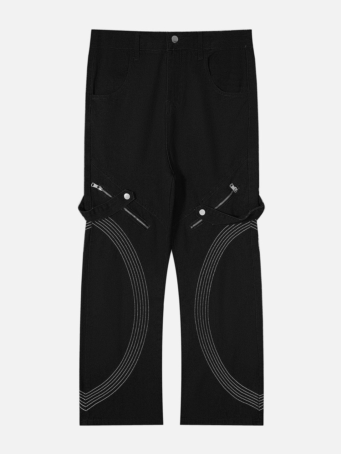 Lacezy - Zip Embroidery Pants- Streetwear Fashion - lacezy.com