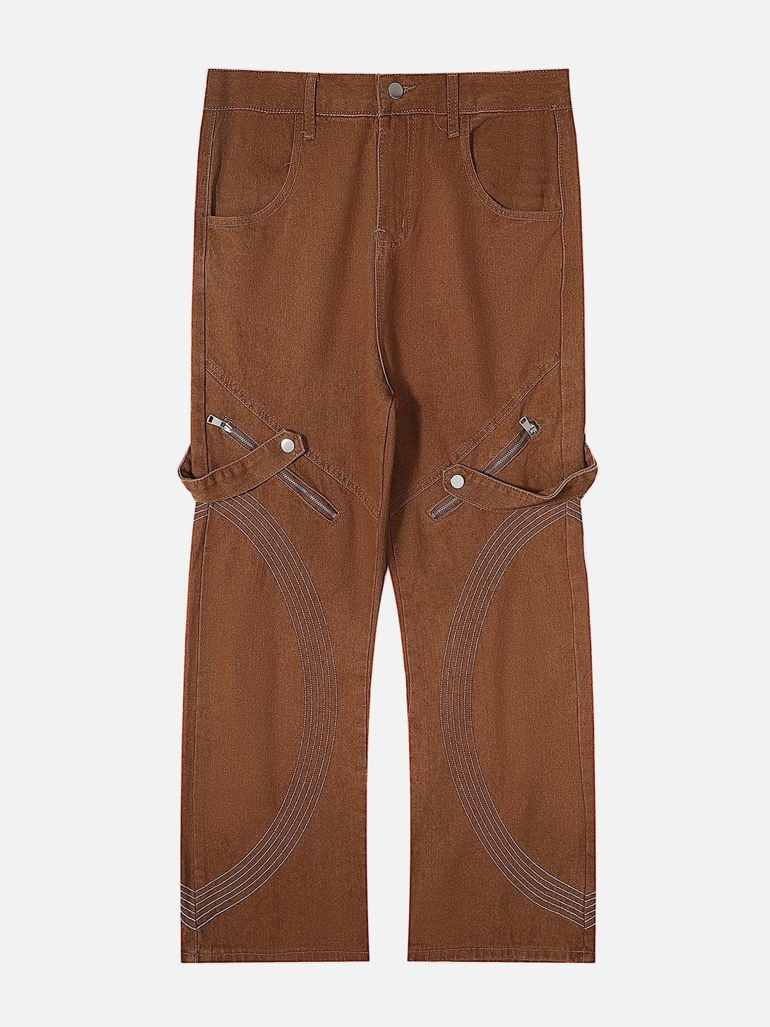 Lacezy - Zip Embroidery Pants- Streetwear Fashion - lacezy.com