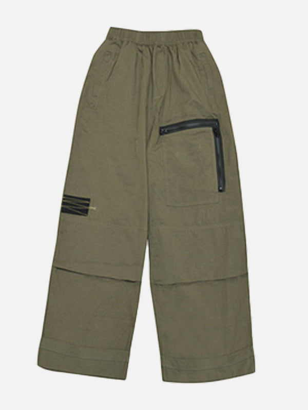 Lacezy - Zip Patchwork Cargo Pants- Streetwear Fashion - lacezy.com