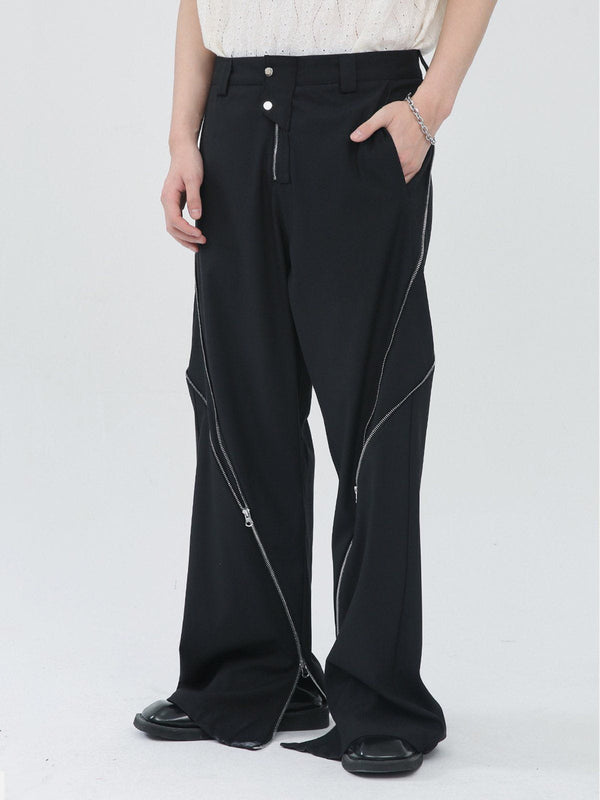 Lacezy - Zip Up Split Pants- Streetwear Fashion - lacezy.com