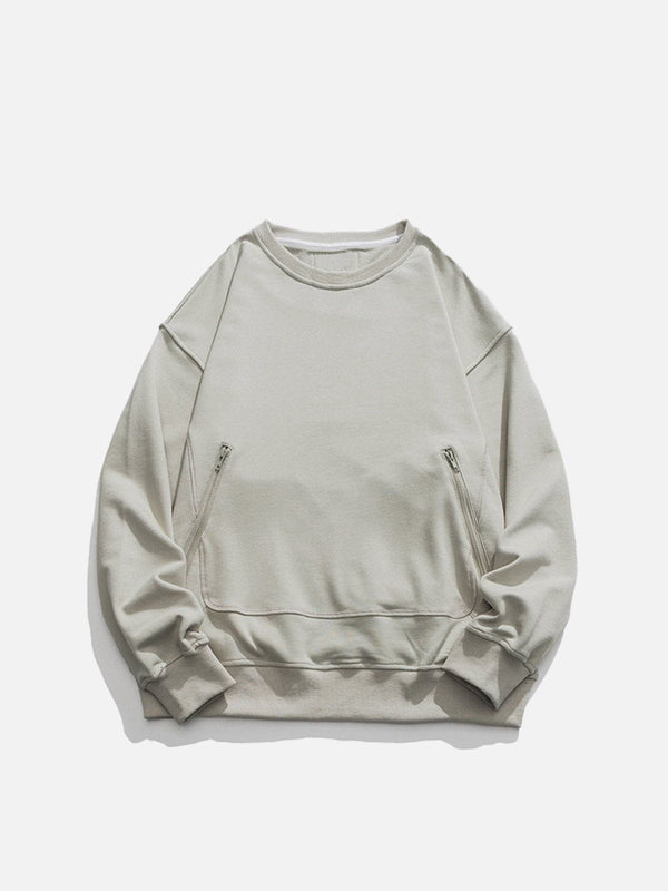 Lacezy - Zipper Pocket Sweatshirt- Streetwear Fashion - lacezy.com