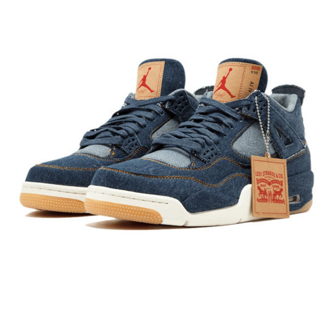 Levi's x Air Jordan 4 Retro 'Denim'- Streetwear Fashion - lacezy.com