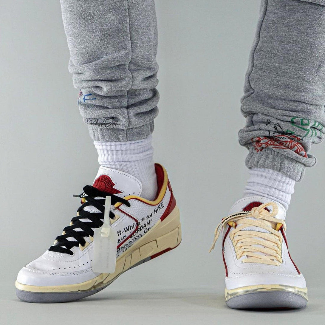 Off-White x Air Jordan 2 Retro Low SP 'White Varsity Red'- Streetwear Fashion - lacezy.com